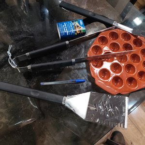 Set Parrillero 3 Piezas Acero Inoxidable y Provolonera Cerámica 18 Cavidades - imagen 3