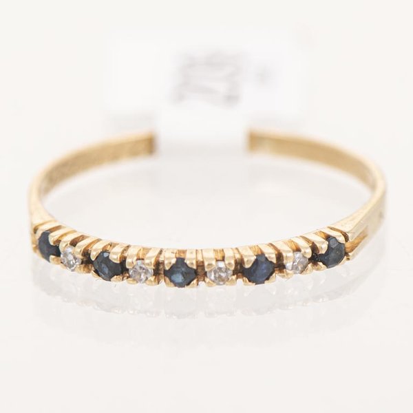 Anillo Medio Sin Fin Oro 18k con Brillantes Blancos y Negros - imagen 1