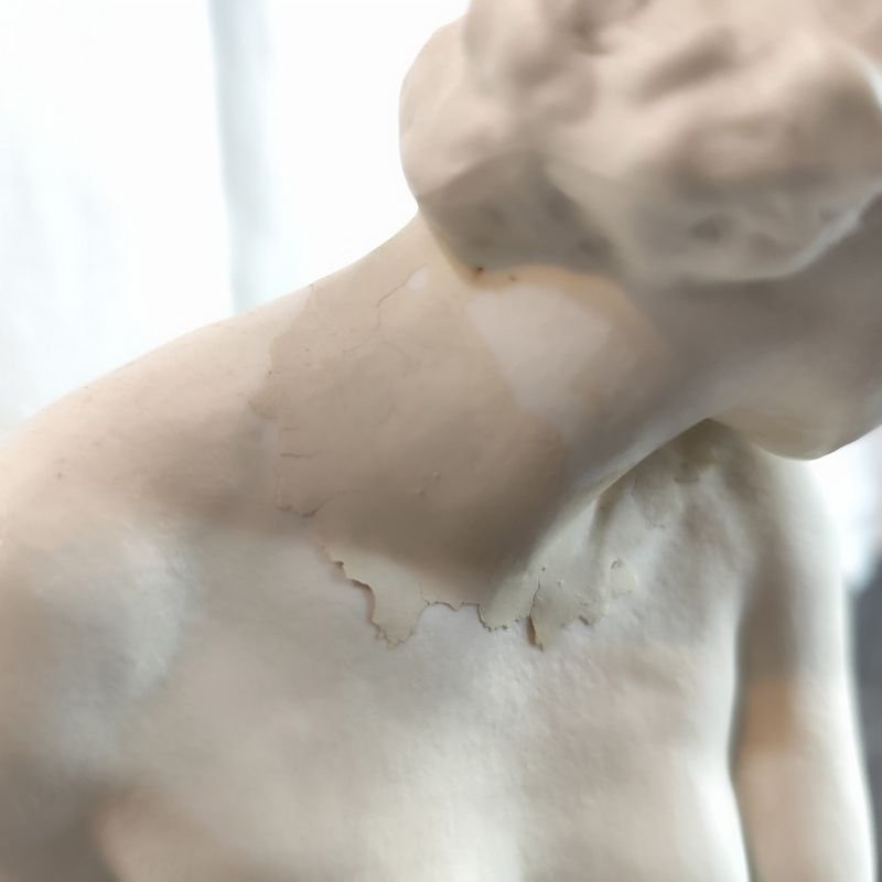 Figura de porcelana Rosenthal firmada Kaesbach, mujer desnuda en biscuit - imagen 3