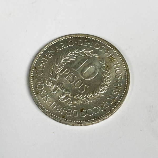 Moneda de Plata 10 Pesos Uruguayos "El Gaucho" 1961