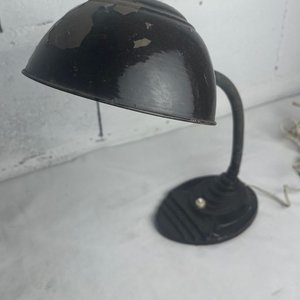 Antigua Lámpara Flexible de Escritorio Metálica Negra - imagen 2