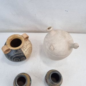 Lote de 4 Piezas de Alfarería Artesanal Decorativa - imagen 3