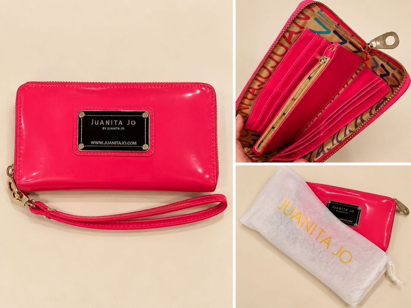 Billetera Juanita Jo Fucsia Charol con Correa
