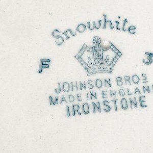 Seis Platos Llanos de Loza Inglesa Johnson Bros Snowhite - imagen 4