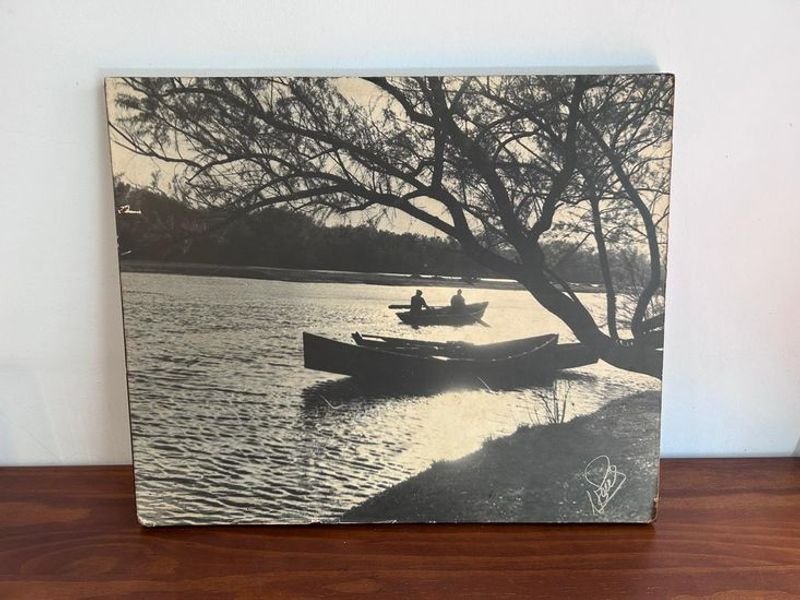 Pintura de paisaje fluvial en lienzo - imagen 3