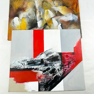 Dos Obras de Arte Abstracto: Lienzos Firmados - imagen 1
