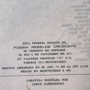 Poesía Rebelde Uruguaya (1967-1971) - Primera Edición - Biblioteca de Marcha - imagen 4