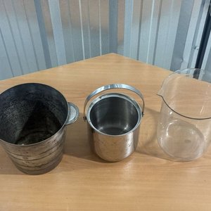 Lote de 3 Champañeras: Platina Canadiense, Acero Inoxidable y Acrílico - imagen 3