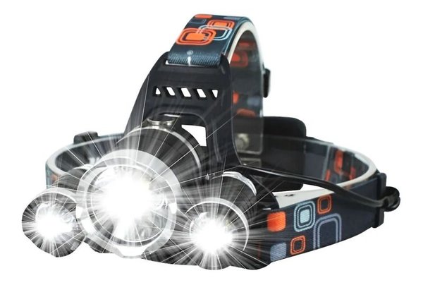 Linterna Minero LED Recargable de Largo Alcance con 3 Luces