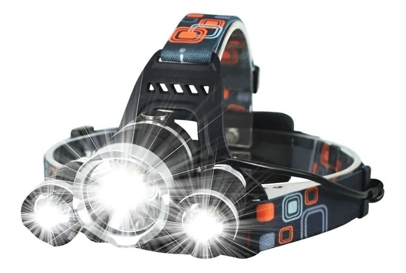 Linterna Minero LED Recargable de Largo Alcance con 3 Luces