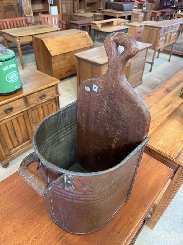 Tacho para lavar en cobre con tabla - imagen 4