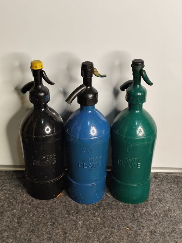 Lote de 3 sifones antiguos KAPPA S.A. Montevideo