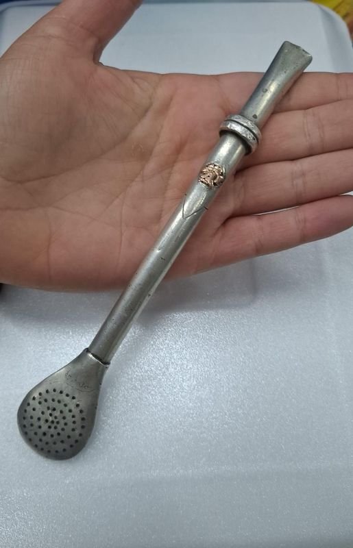 Bombilla Gruesa de Plata y Oro para Mate