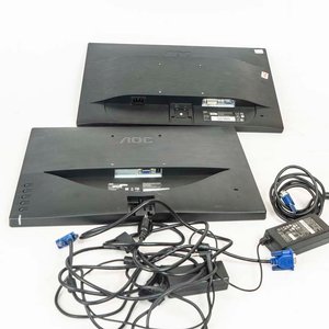 2 Monitores AOC con Cables y Adaptadores - imagen 2