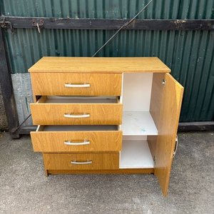 Cajonera de madera con puerta y 4 cajones - imagen 4