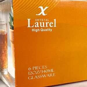 Seis Vasos de Whisky "Laurel" en Vidrio Prensado Hialino con Caja - imagen 3