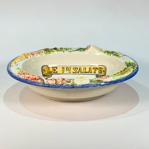 Fuente Oval de Cerámica Blanca con Decoración de Frutas y Monogramas 'La Compagnia dei Decori' - Made in Italy - imagen 1