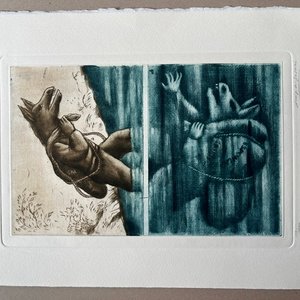 Grabado "Sin Título" de Luis Alberto Solari, Edición 153/200 - imagen 2