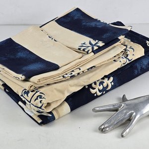 Juego de Sábanas Completo Estampado Azul y Beige - imagen 1