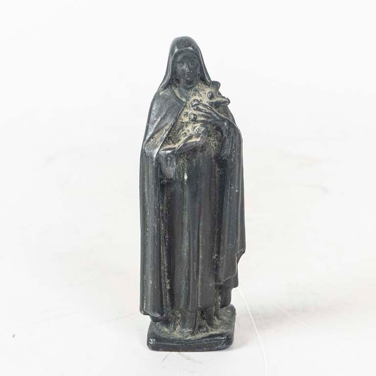 Figura de Virgen de Metal Antigua