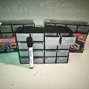 3 Organizadores de 16 Cajones con Estuche Plástico Negro - imagen 2