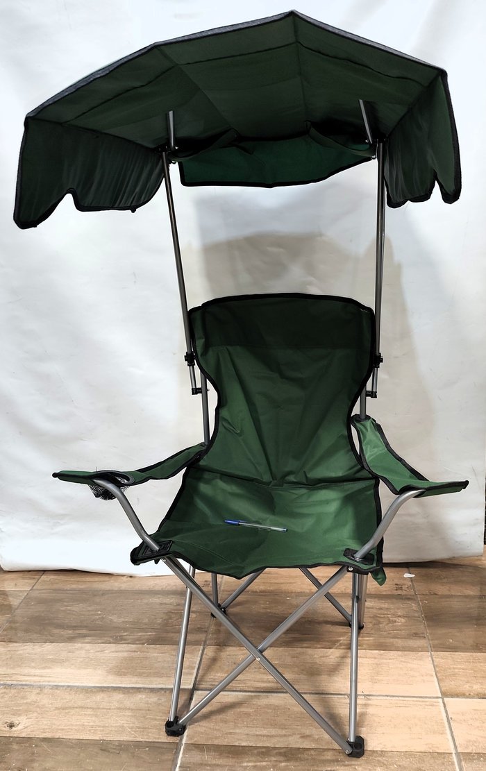 Silla plegable para playa/jardín con techo, nueva verde - imagen 5