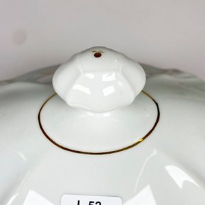 Guisera de porcelana checa con tapa, decoración floral - imagen 3