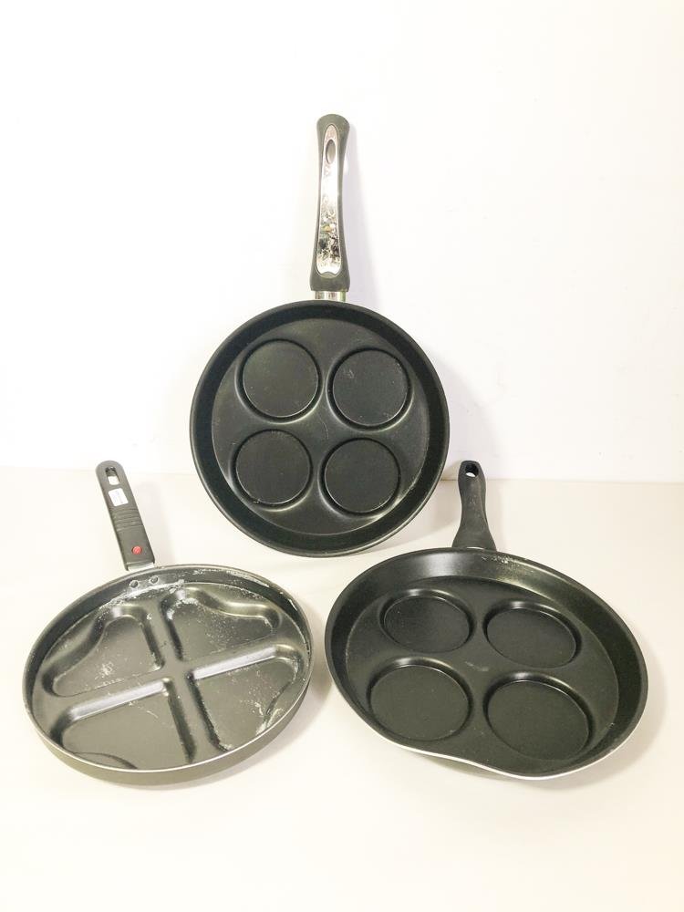 Set de 3 Sartenes Antiadherentes con 4 Divisiones Cada Una