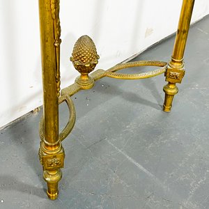 Consola Francesa de Bronce con Tapa de Mármol y Detalles Calados - imagen 4