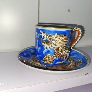 Juego de 26 pocillos y tazas de té en porcelana decorada con platitos - imagen 6
