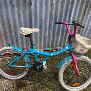Bicicleta Infantil Rosada y Azul con Canasto - imagen 2