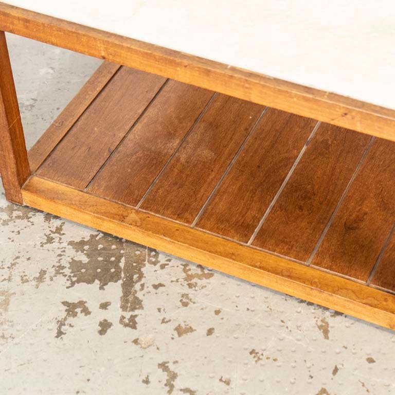 Mesa de living con tapa de mármol y estante - imagen 3