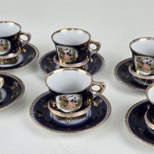 Juego de 6 Tazas de Té o Café con Diseño Romántico y Bordes Dorados - imagen 3