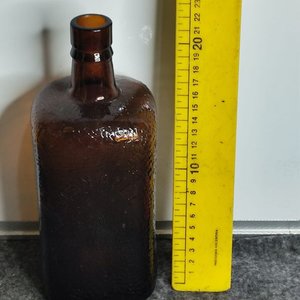 Botella Antigua de Licor Ámbar "John Bull" Importada de Río de Janeiro - imagen 1