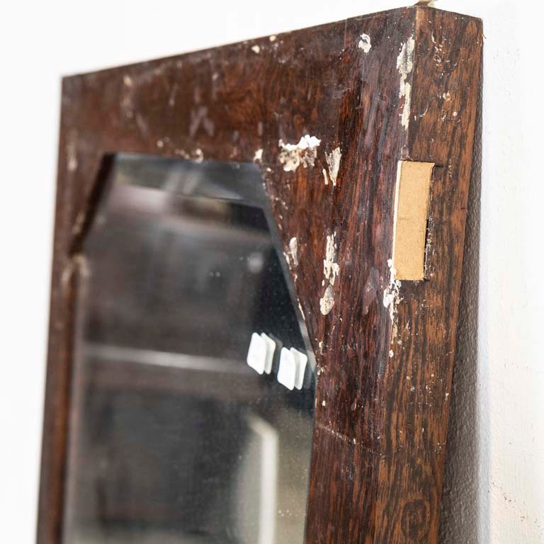 Puerta espejo biselado con marco de madera enchapada - imagen 2