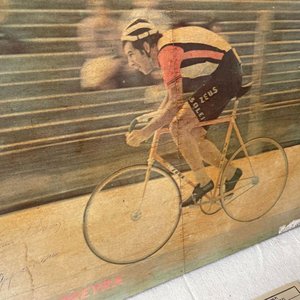 Mural Autografiado de Federico Moreira Ciclista Uruguayo - imagen 3