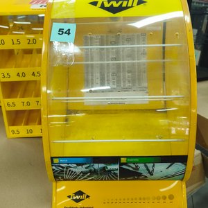 Exhibidor Comercial Amarillo "Twill" con Frente Transparente - imagen 2