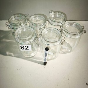 Set de 6 Carameleros de Vidrio Altos con Tapa Hermética - imagen 3