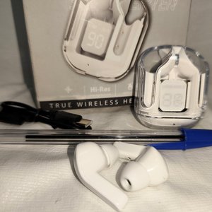 Auriculares Bluetooth Recargables Ultra Pod con Pantalla Digital, Color Gris - imagen 3