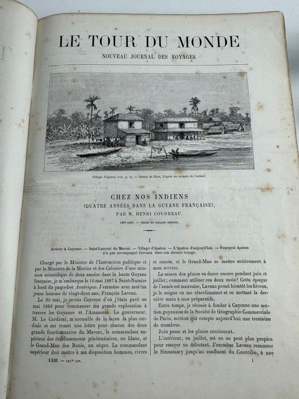 Libro antiguo de viajes alrededor del mundo, publicado en 1892 por Libreria Hachette et Cie Paris - imagen 4
