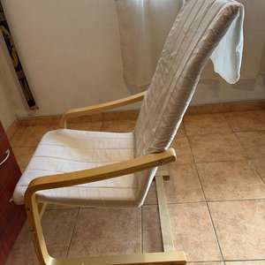 Sillón Flex de Madera y Tela Blanca - imagen 3