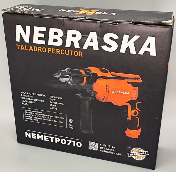 Taladro Percutor Eléctrico Nebraska 710W, 13mm, Modelo NETMP0710 - imagen 1