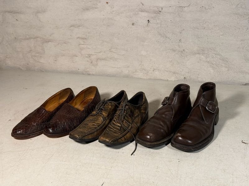 Lote de 3 Pares de Zapatos de Cuero Talle 6