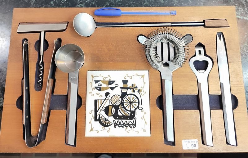 Lote siguiente: Set de barman vintage escandinavo completo
