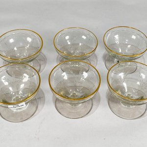 Seis Copas de Cristal Hialino con Borde Dorado para Postre - imagen 4