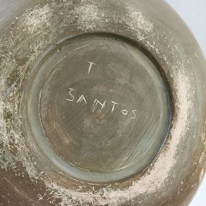 Jarra Decorativa Botijo Cerámica Esmaltada y Pintada a Mano T. Santos - imagen 4