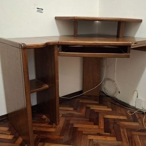 Escritorio Modular Esquinero de Madera con Cajonera y Tapa de Vidrio - imagen 12