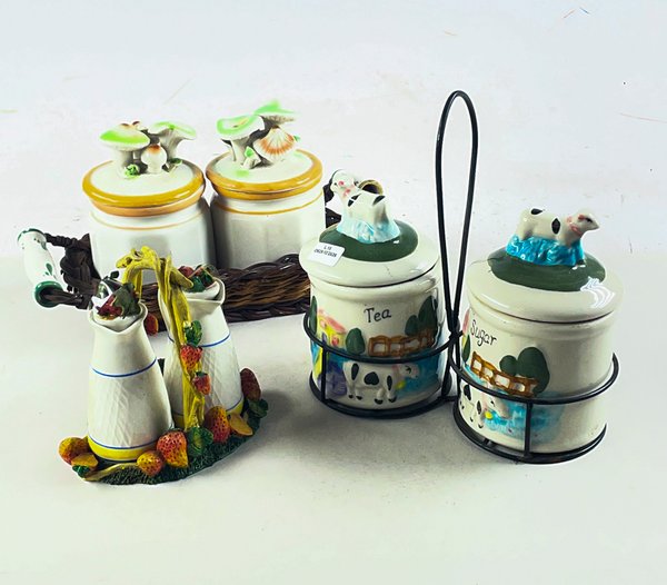 Set de Tarros y Jarras Decorativos con Soporte - imagen 1