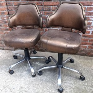 Par de Butacas Giratorias con Ruedas para Mesa de Juego - imagen 1
