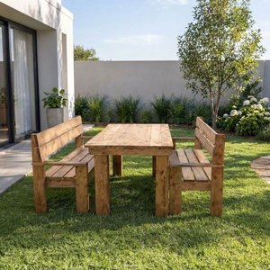 Lote anterior: Juego de Mesa y Sillones de Exterior en Madera